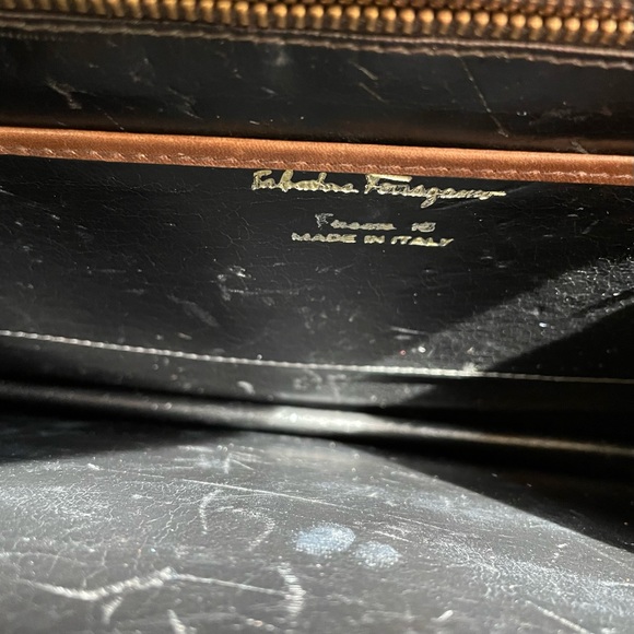 VTG Salvatore Ferragamo Leather Covertible Envelope Bag Purse Brown w Box - Picture 13 of 13